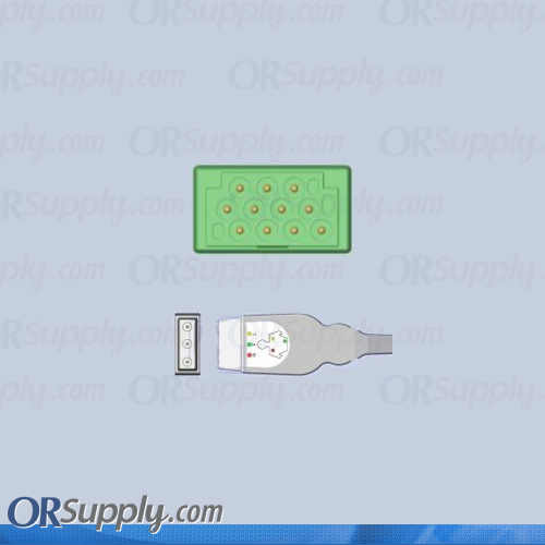 3-Lead ECG Cable with GE/Marquette Connector and Safety DIN Inverse AHA Patient Connectors