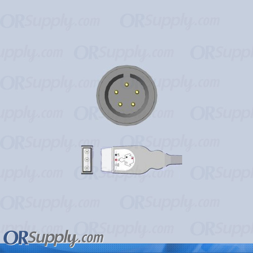3-Lead ECG Cable with 5-Pin Monitor Connector and Safety DIN AHA Patient Connectors