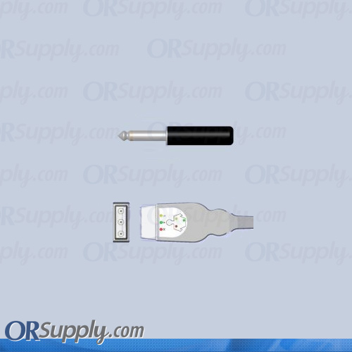 3-Lead ECG Cable with 32mm Male Monitor Connector and Safety DIN IEC Patient Connectors