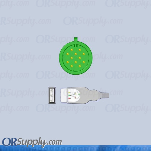 3-Lead ECG Cable with Medtronic Physio-Control Connector and Safety DIN IEC Patient Connectors