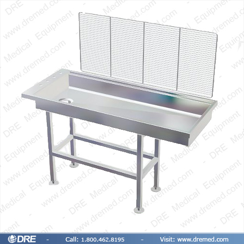 Veterinary 6-Inch Deep Wet Table wPrep Rack 60L x 24W x 34H